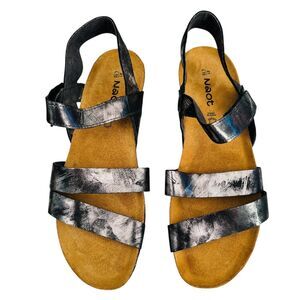 Naot Kayla Sandal Black Onyx Womens Size 10 Strappy Wedge Comfort Walking Shoes